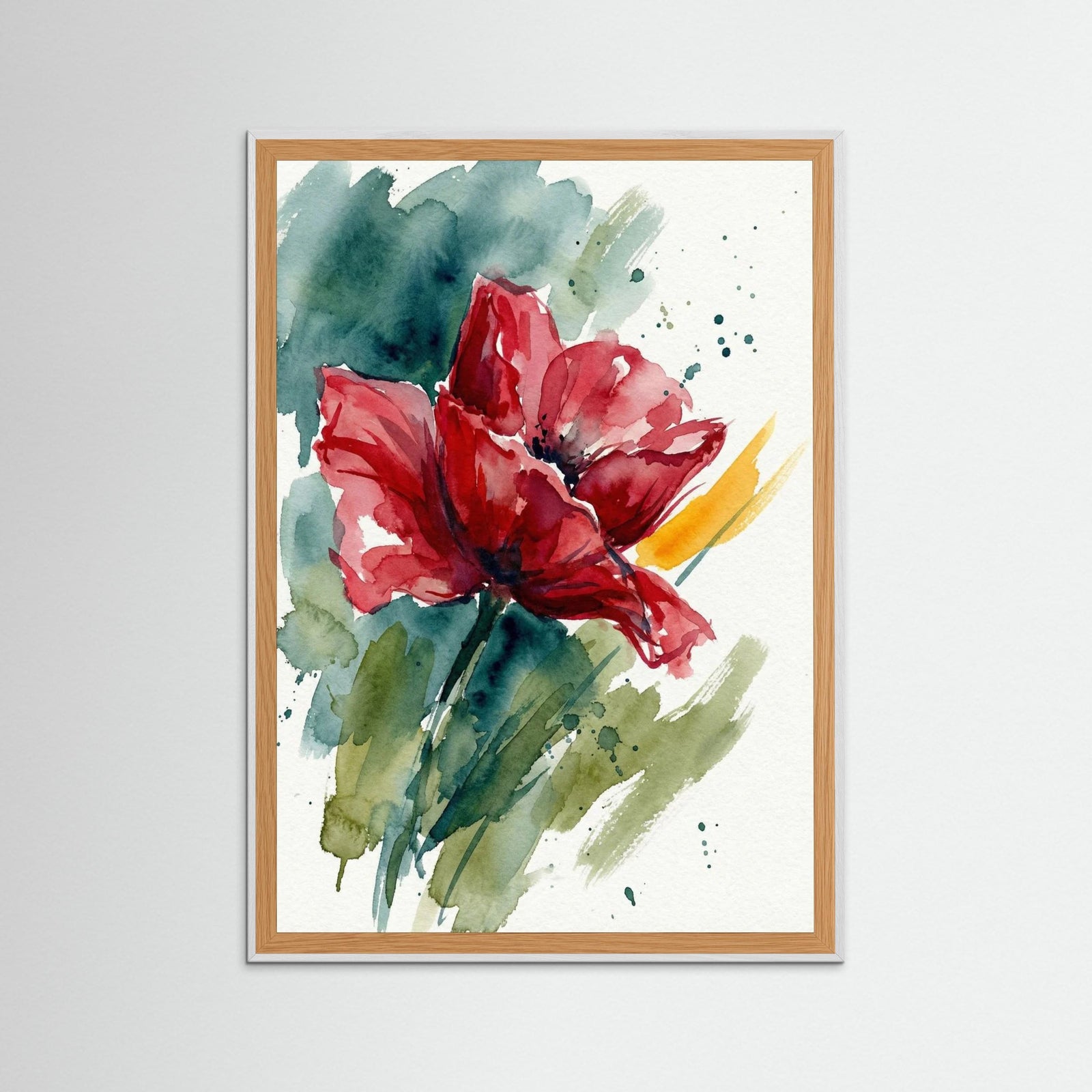 White Wood Vibrant Poppies