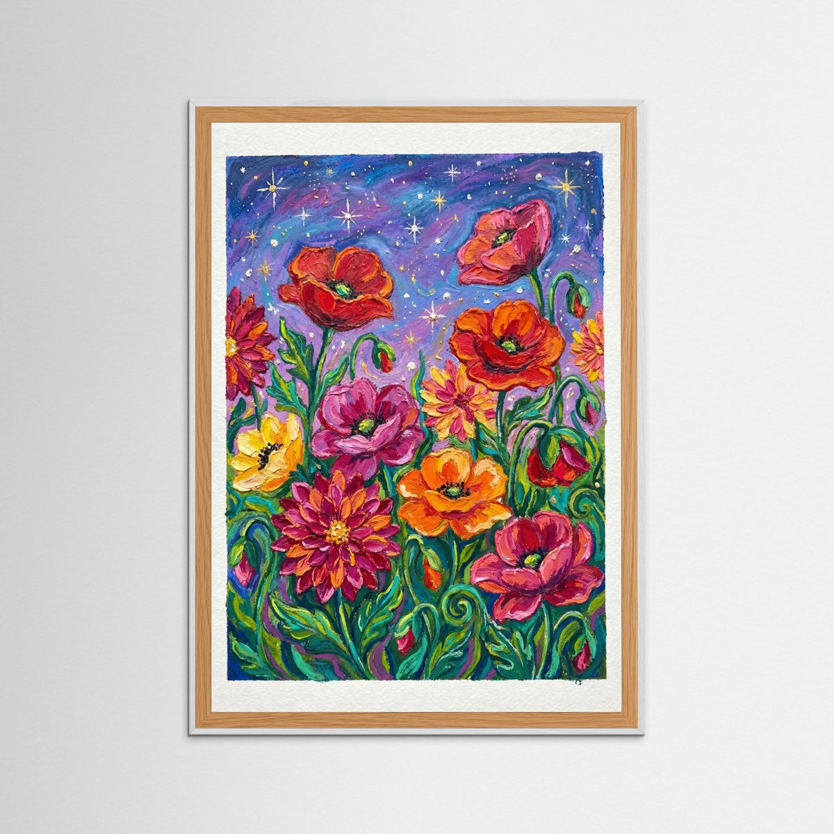 White Wood Vibrant Sunflower Dream