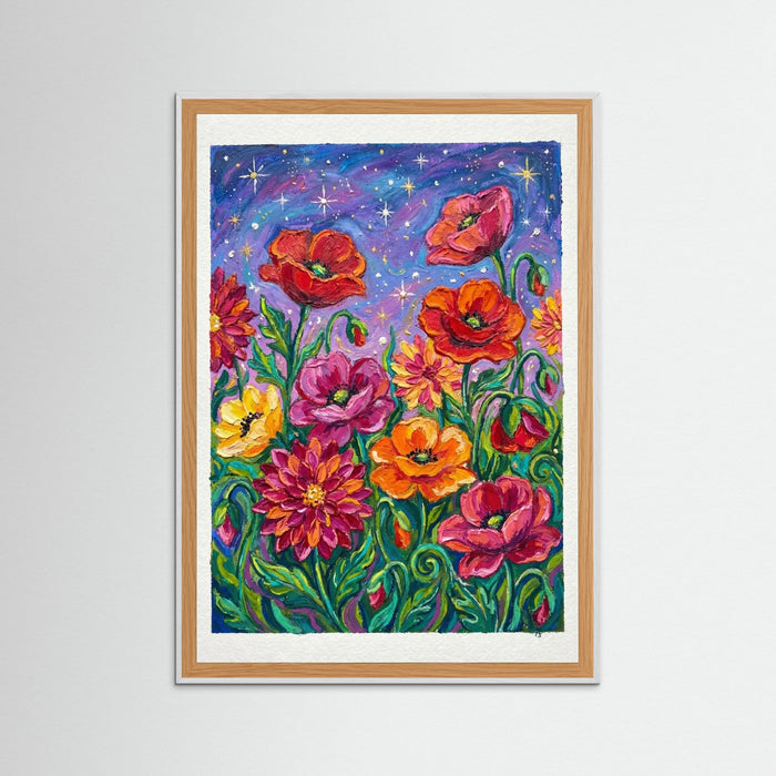 White Wood Vibrant Sunflower Dream