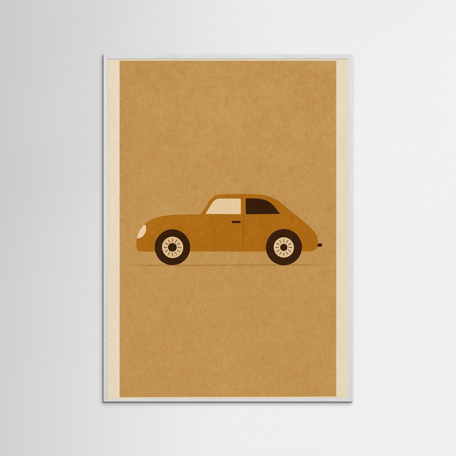 White Wood Vintage Racecar