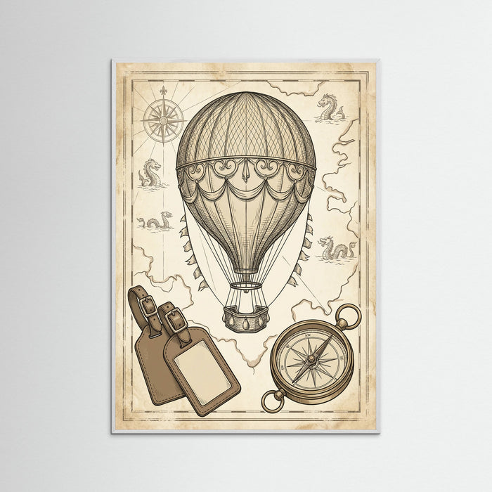 White Wood Vintage Travel Elegance