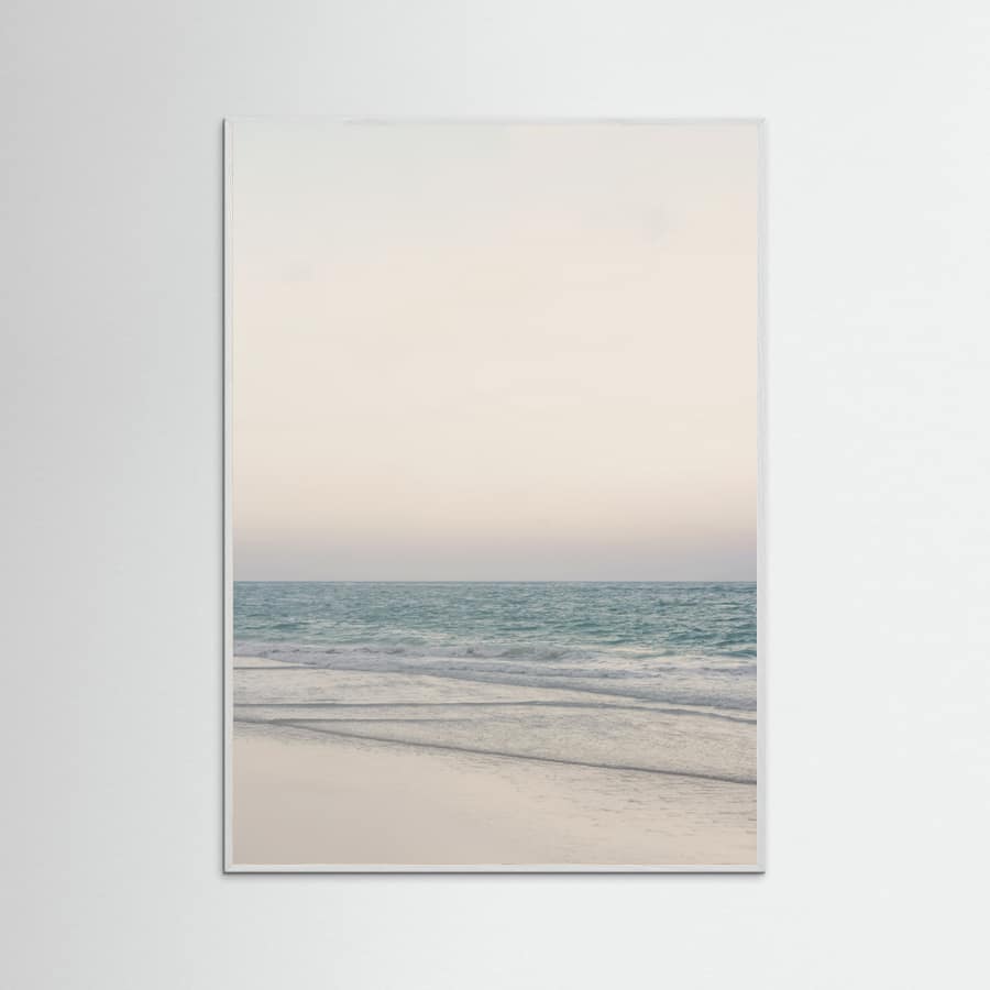Warm Serene Beach Landscape Clear Sky Poster – plakat og kunsttryk