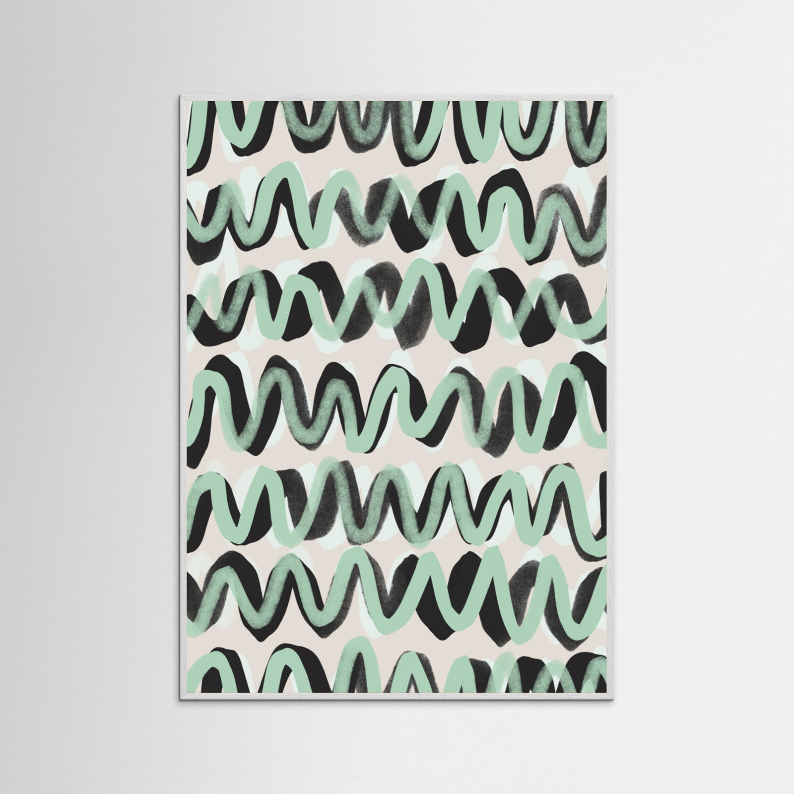 White Wood Wave Motion Rhythm Poster