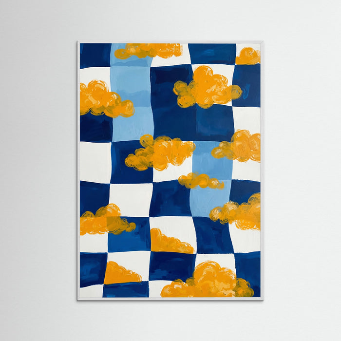 White Wood Wavy Sky Grid