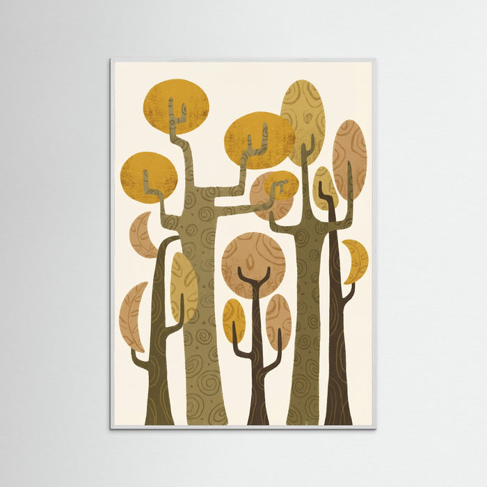 White Wood Whimsical Abstract Tree