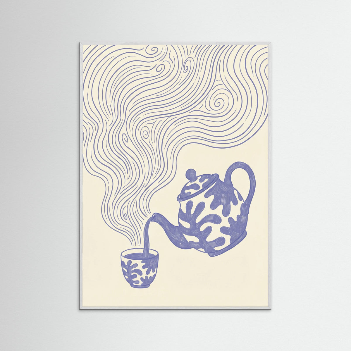 White Wood Whimsical Coffee Swirls