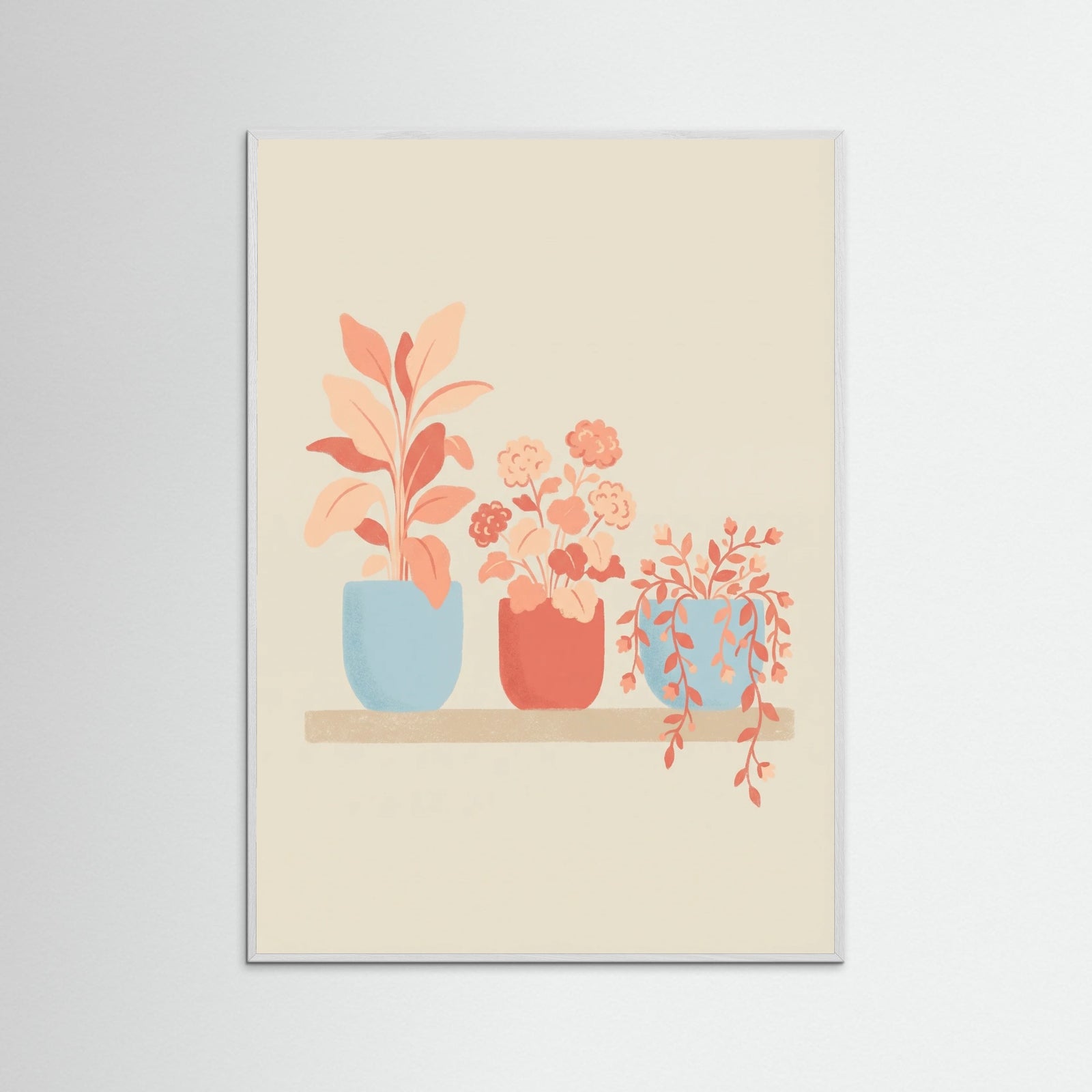White Wood Whimsical Floral Vase