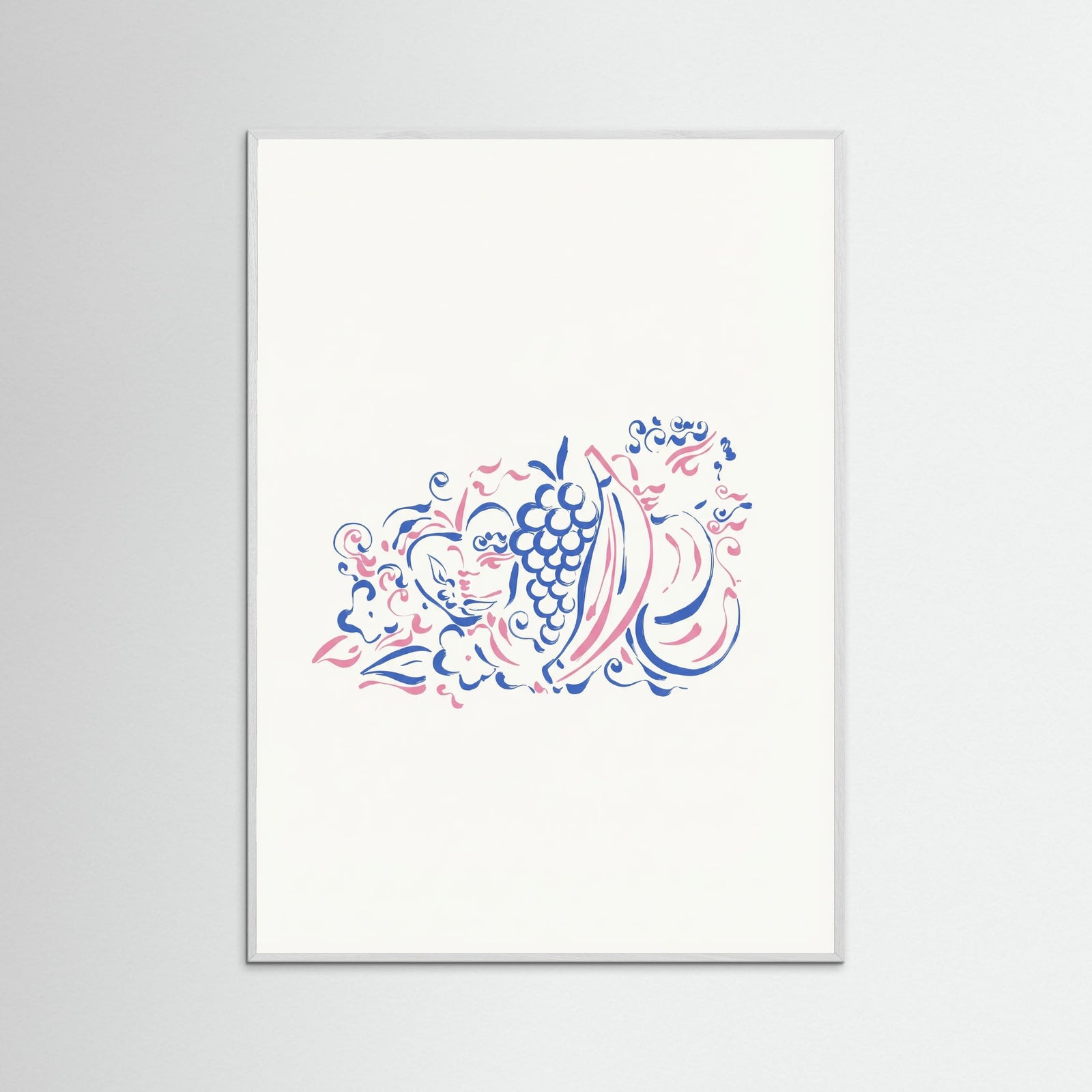 White Wood Whimsical Fruit Medley
