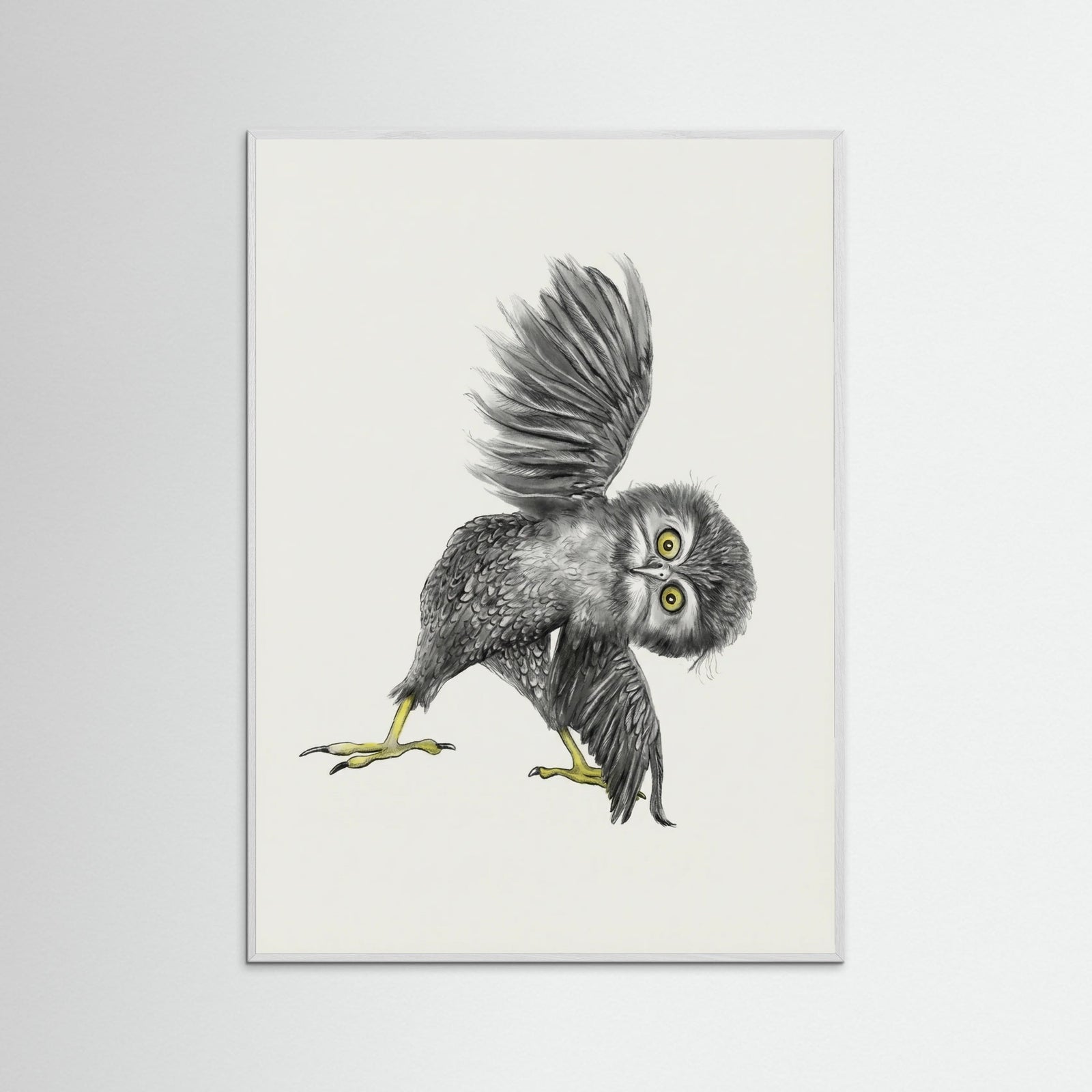 White Wood Whimsical Owl Yoga