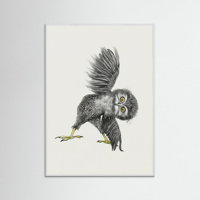 White Wood Whimsical Owl Yoga