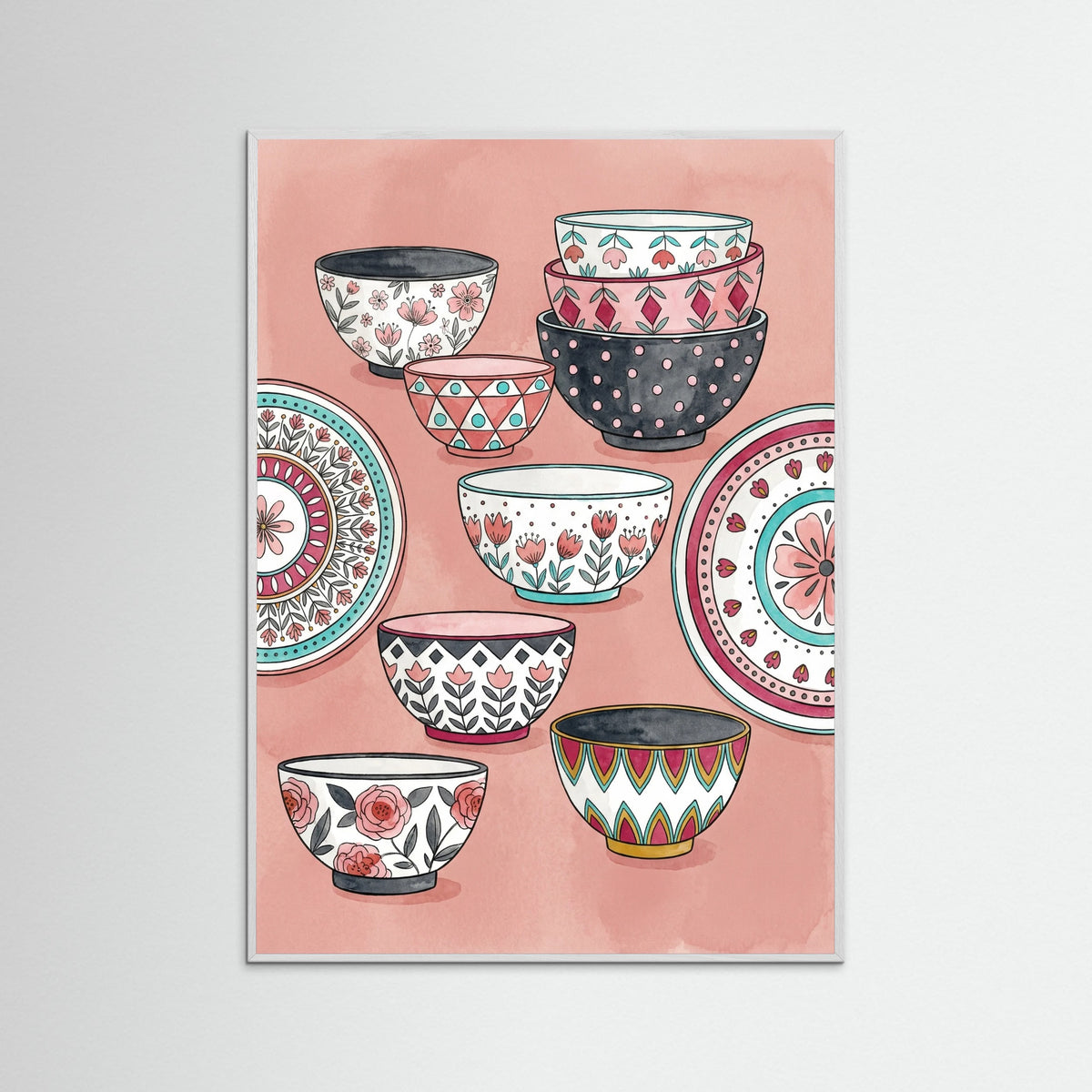 White Wood Whimsical Teacups