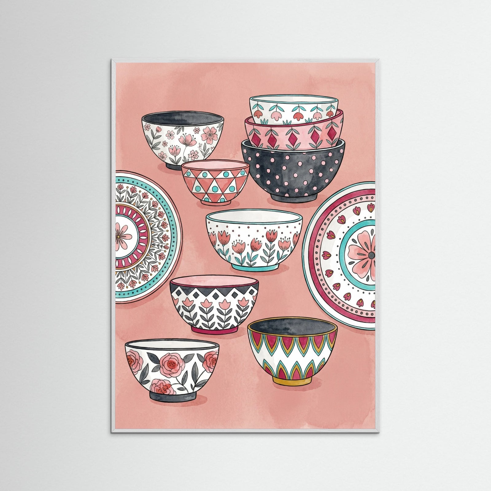 White Wood Whimsical Teacups
