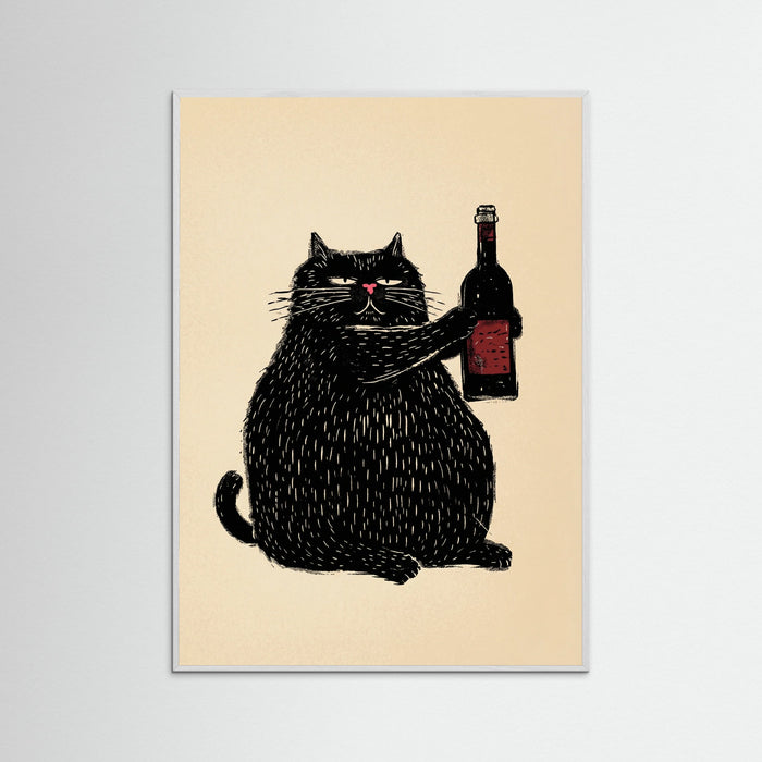 White Wood Wine Cat