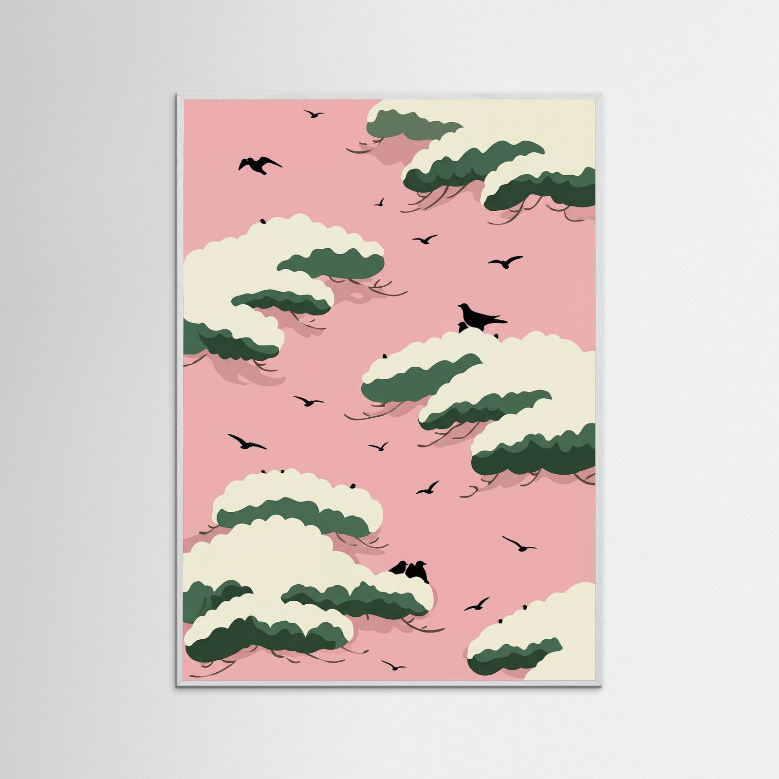 White Wood Winter Cloud Serenity