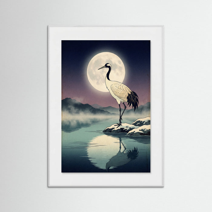 White Wood Winter Heron