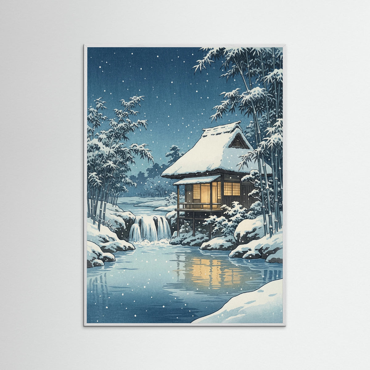 White Wood Winter Lakeside Shrine