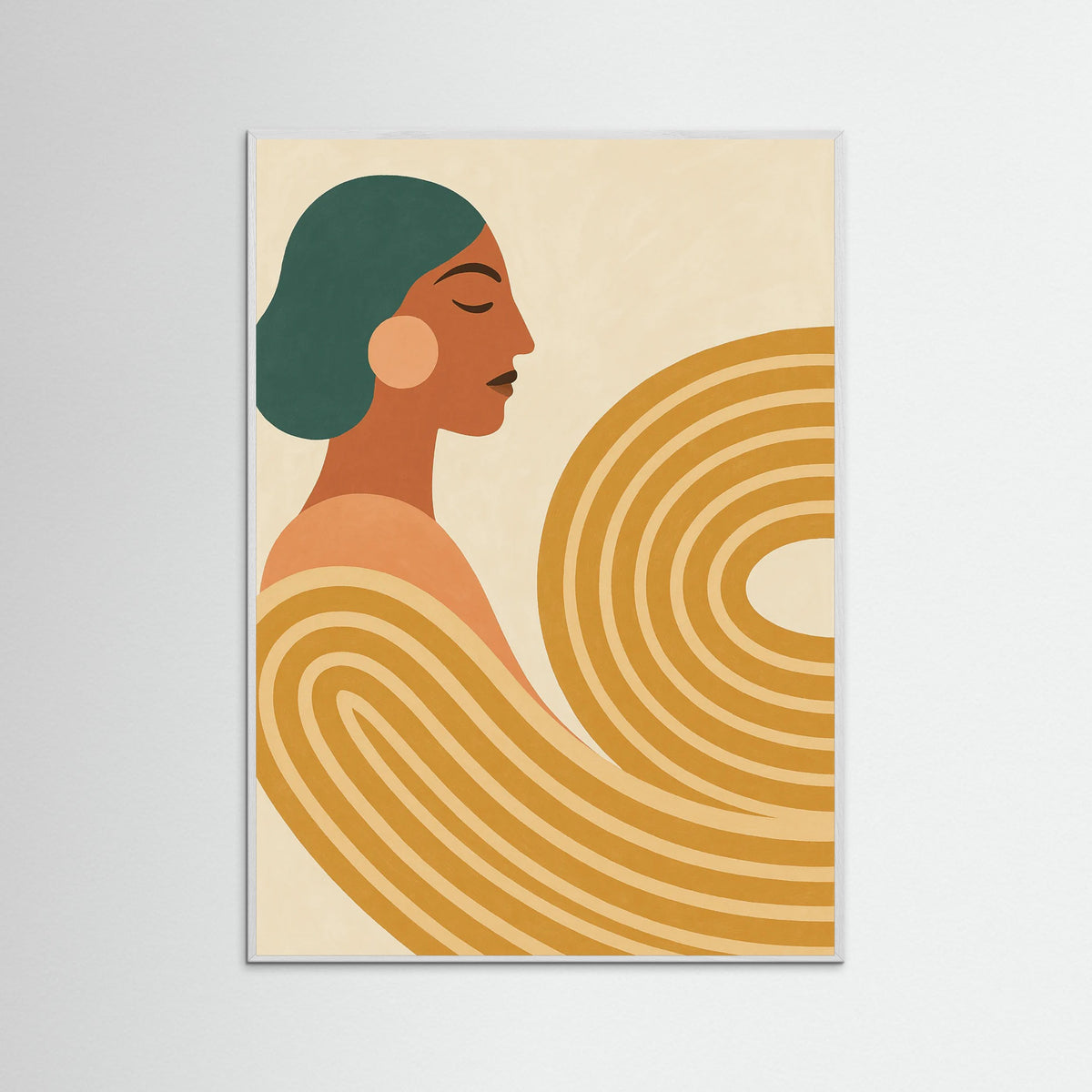 White Wood Woman Abstract Swirls