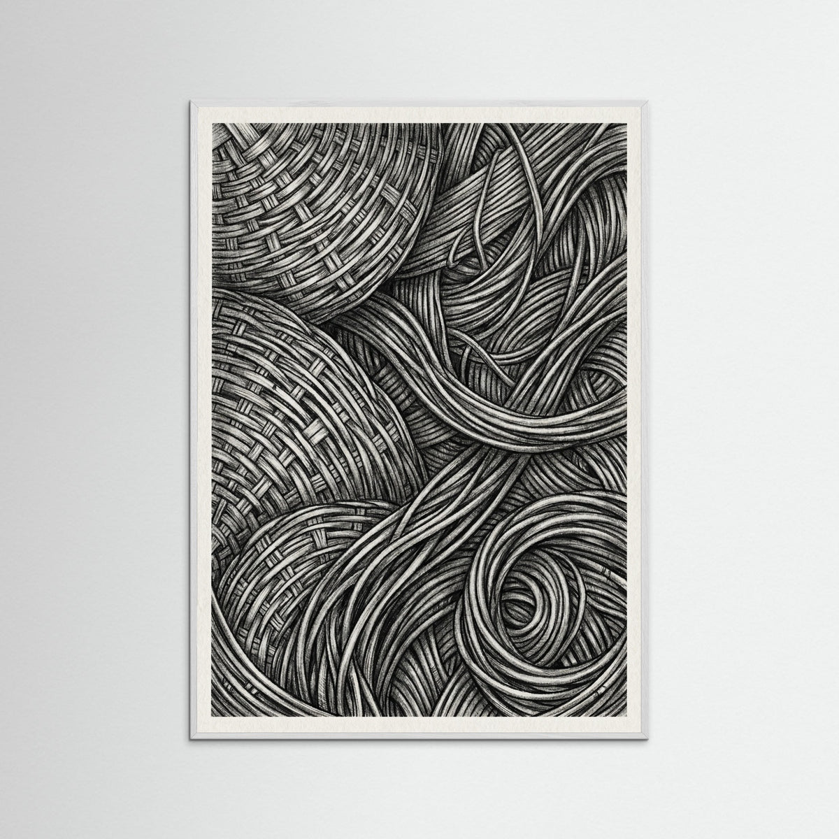 White Wood Woven Folds