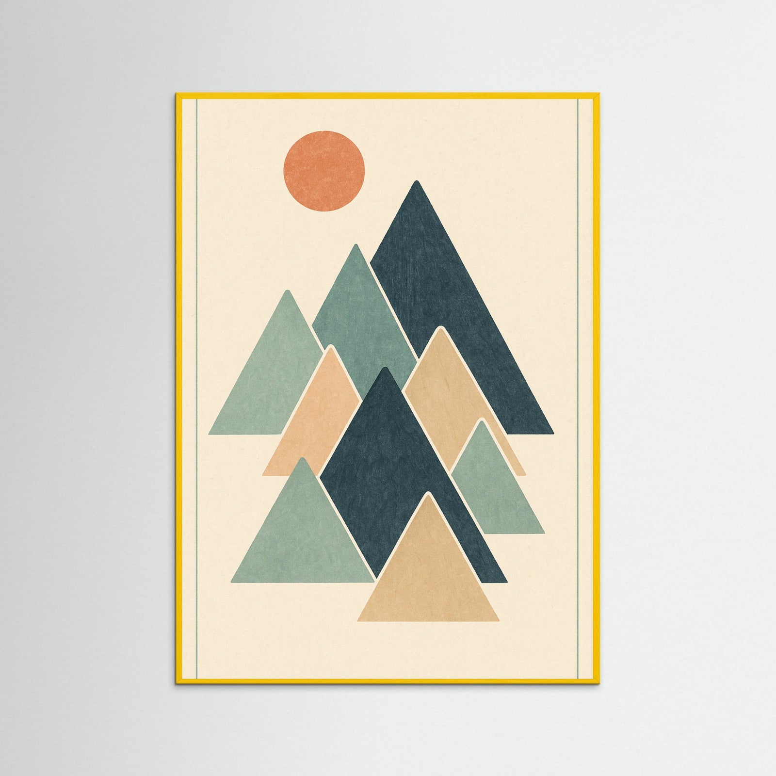 Yellow Wood Abstract Blue Shape