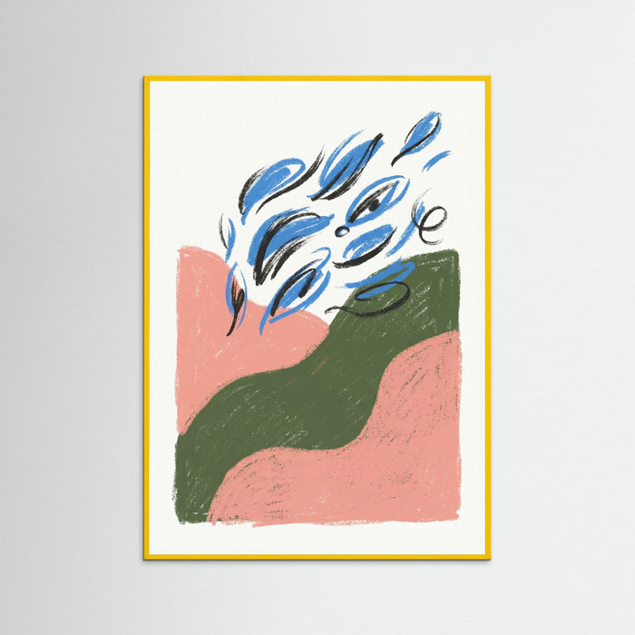 Yellow Wood Abstract Botanical Burst