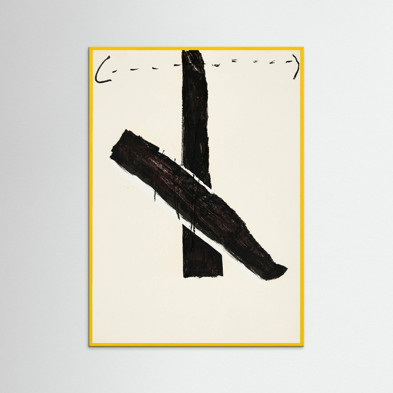 Yellow Wood Abstract Brush Mark