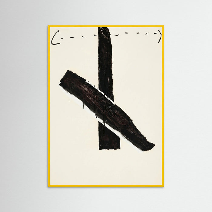 Yellow Wood Abstract Brush Mark
