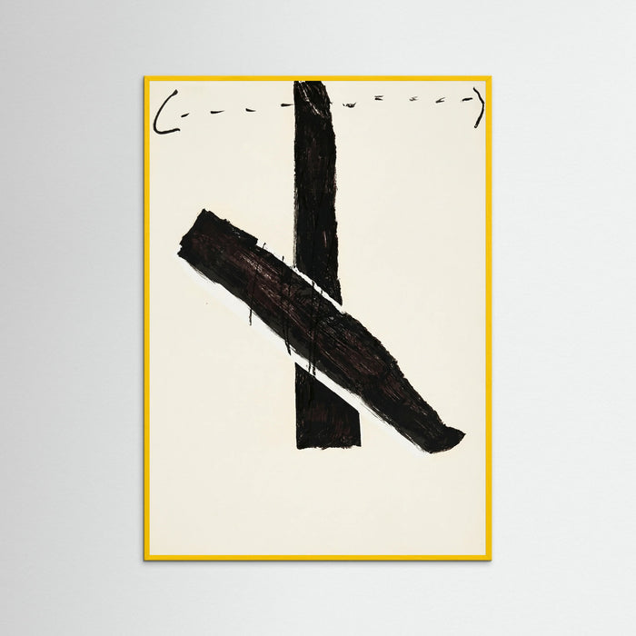 Yellow Wood Abstract Brush Mark