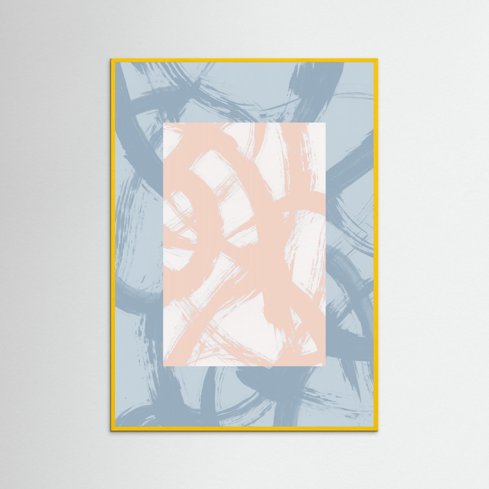 Yellow Wood Abstract Brush Strokes 98A Poster