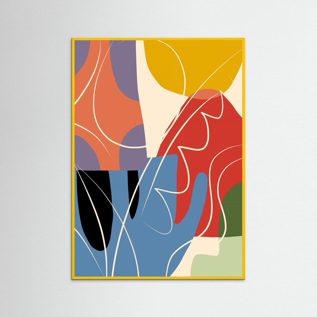 Yellow Wood Abstract Color Collage Poster