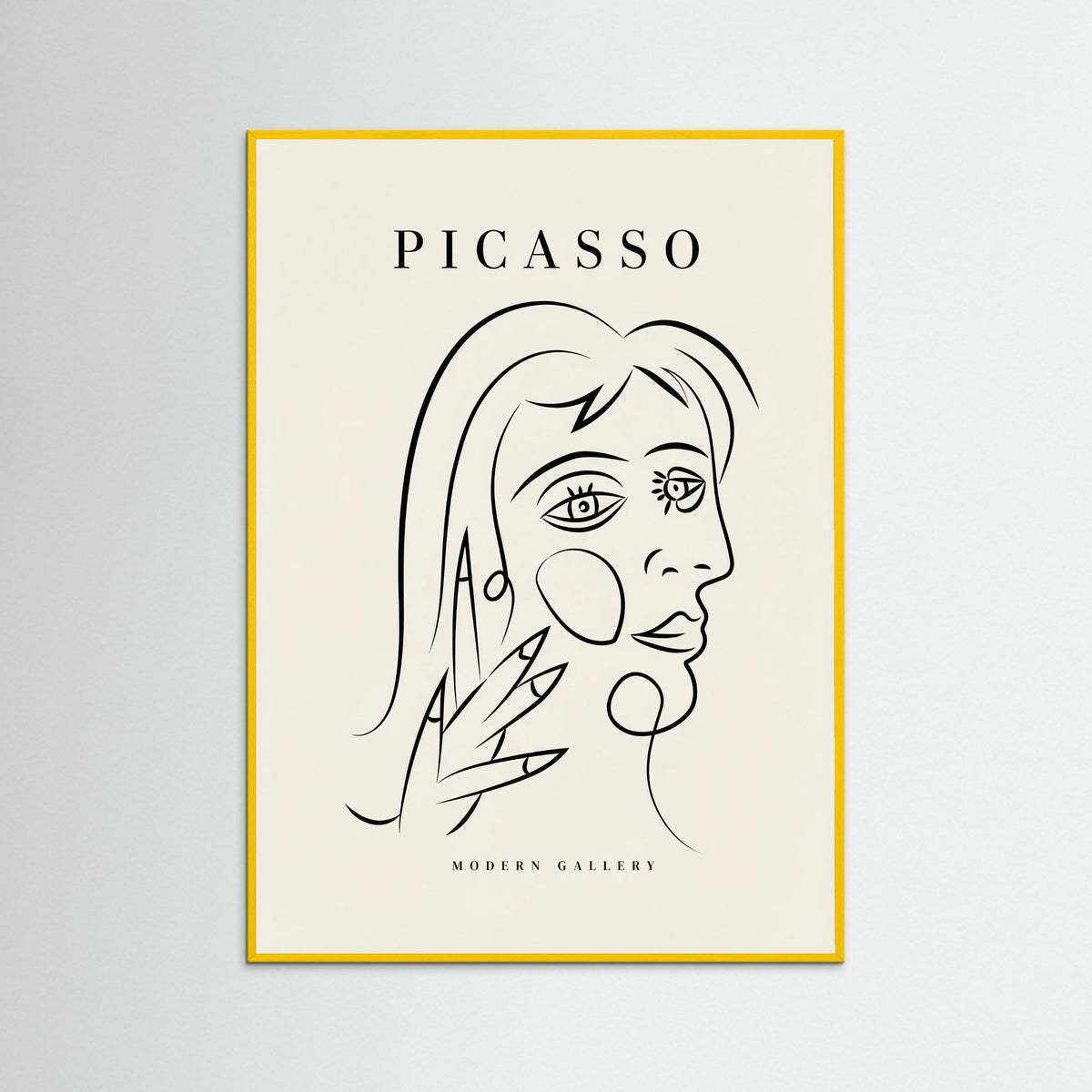 Yellow Wood Abstract Contour Portrait