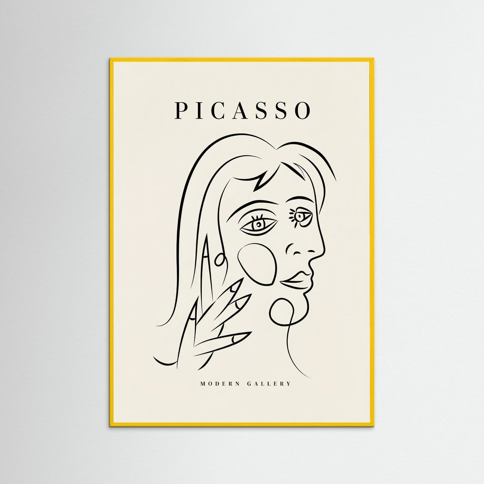 Yellow Wood Abstract Contour Portrait