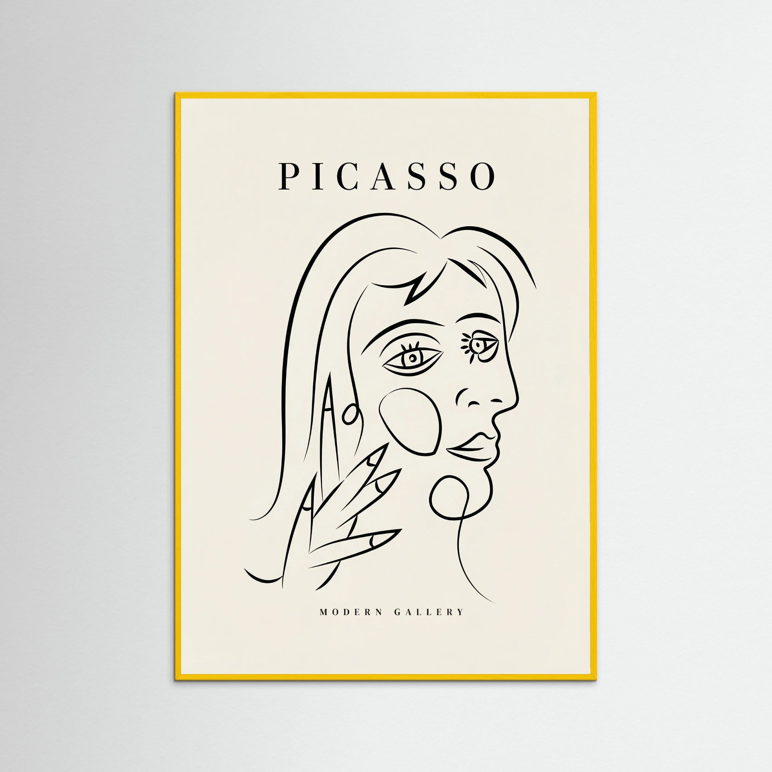 Yellow Wood Abstract Contour Portrait