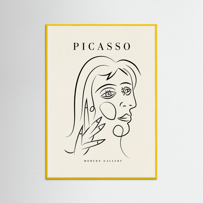 Yellow Wood Abstract Contour Portrait