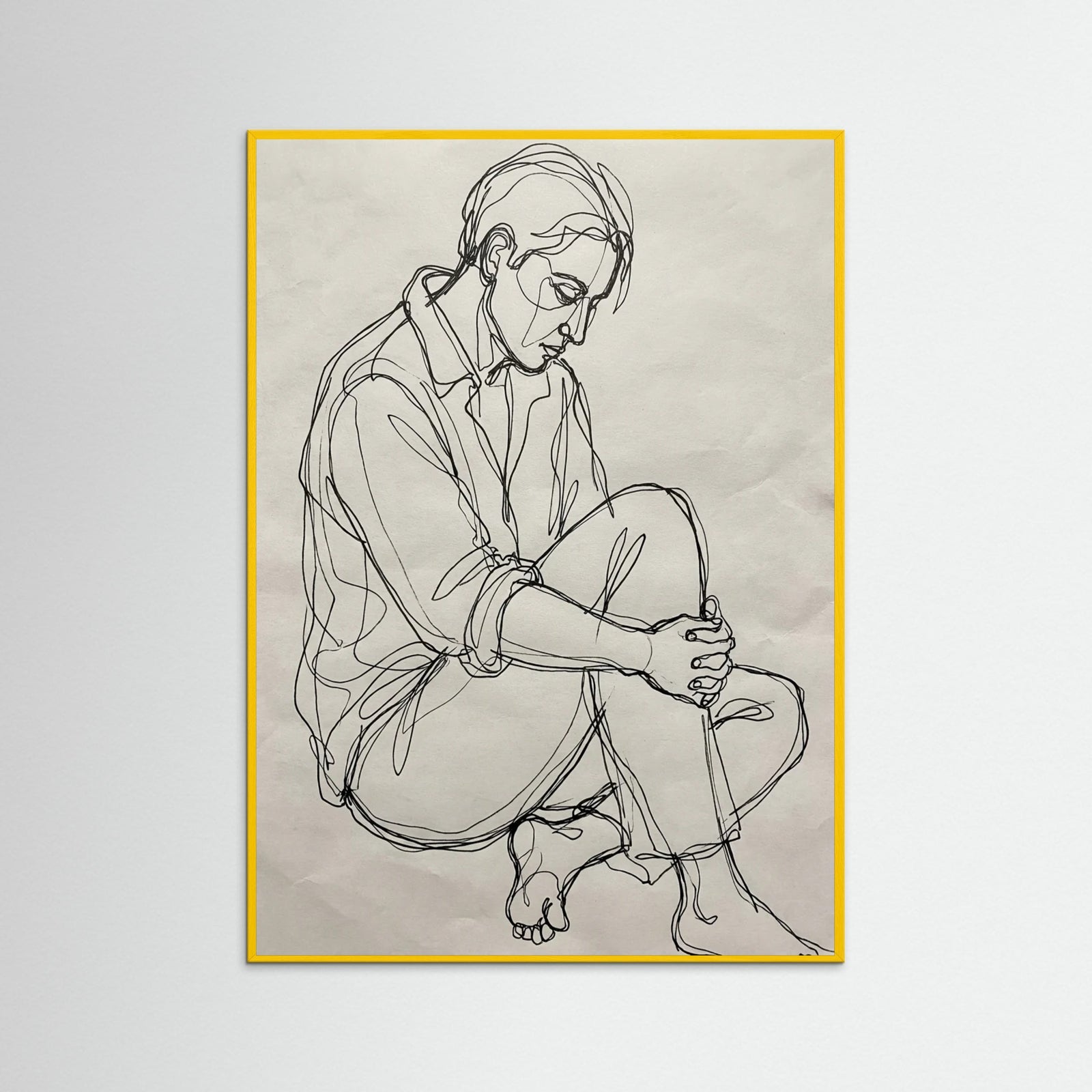 Yellow Wood Abstract Contour