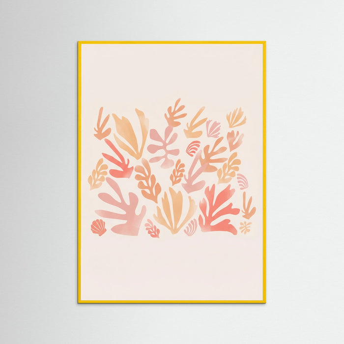 Yellow Wood Abstract Coral Garden