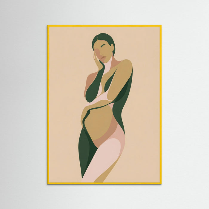 Yellow Wood Abstract Embrace Beige