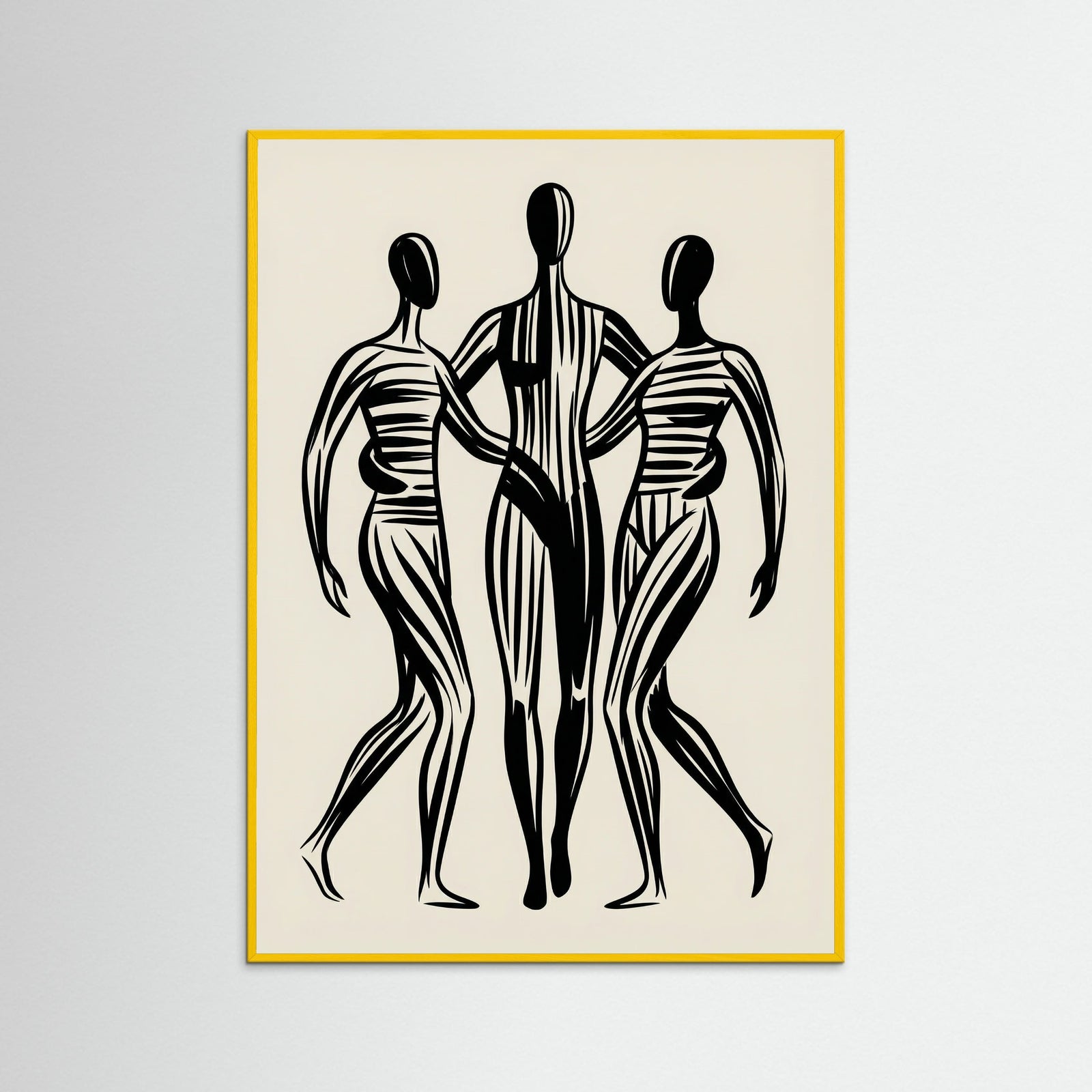 Yellow Wood Abstract Embrace