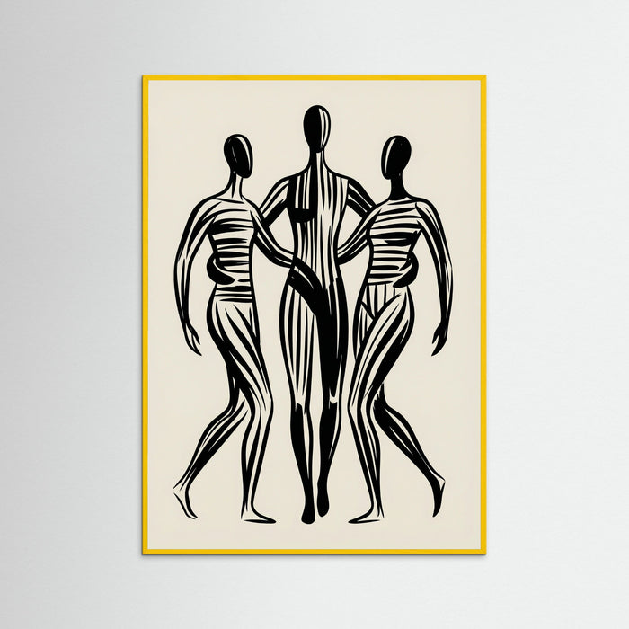 Yellow Wood Abstract Embrace