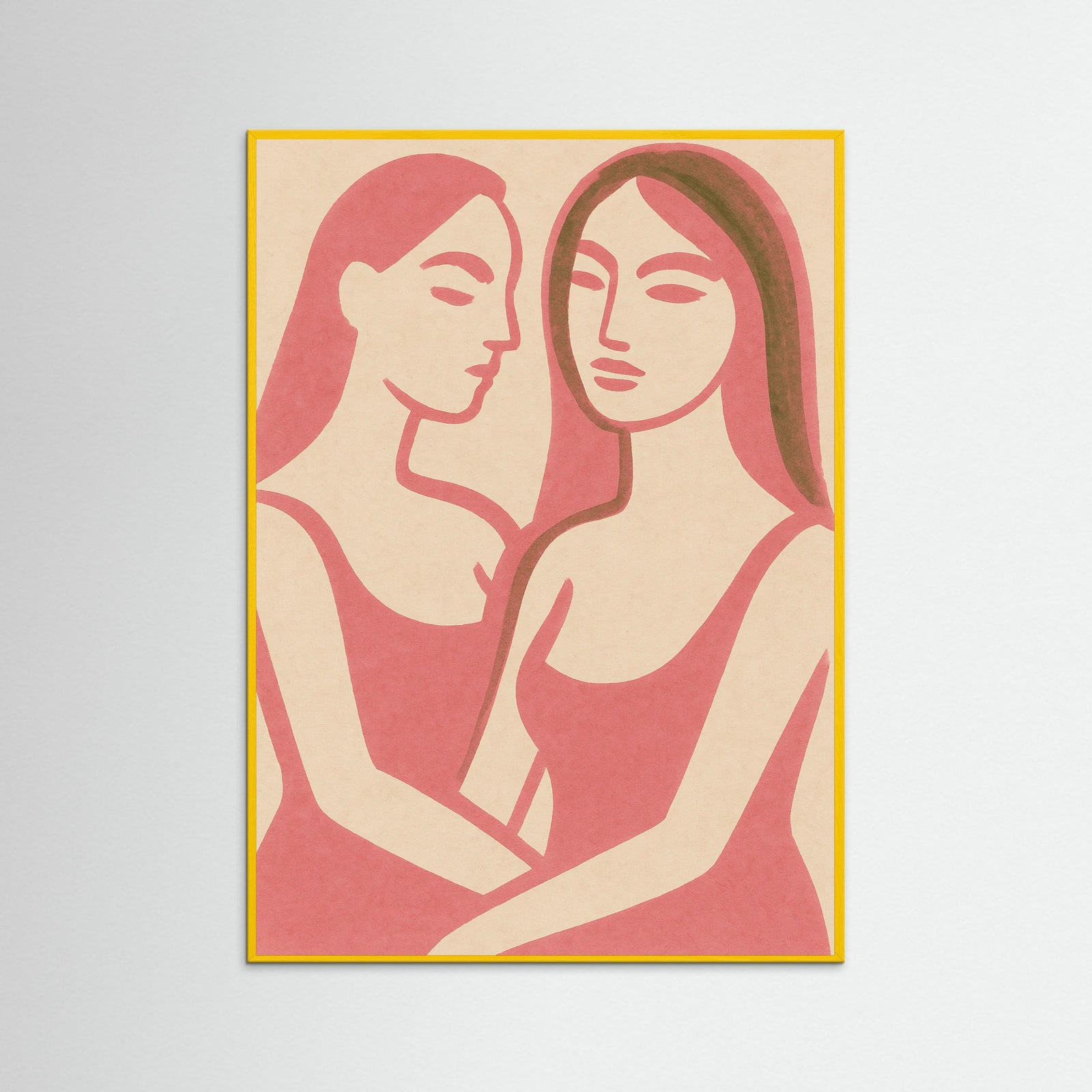 Yellow Wood Abstract Face