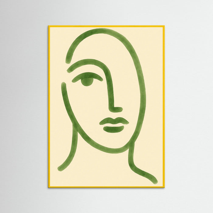 Yellow Wood Abstract Faces