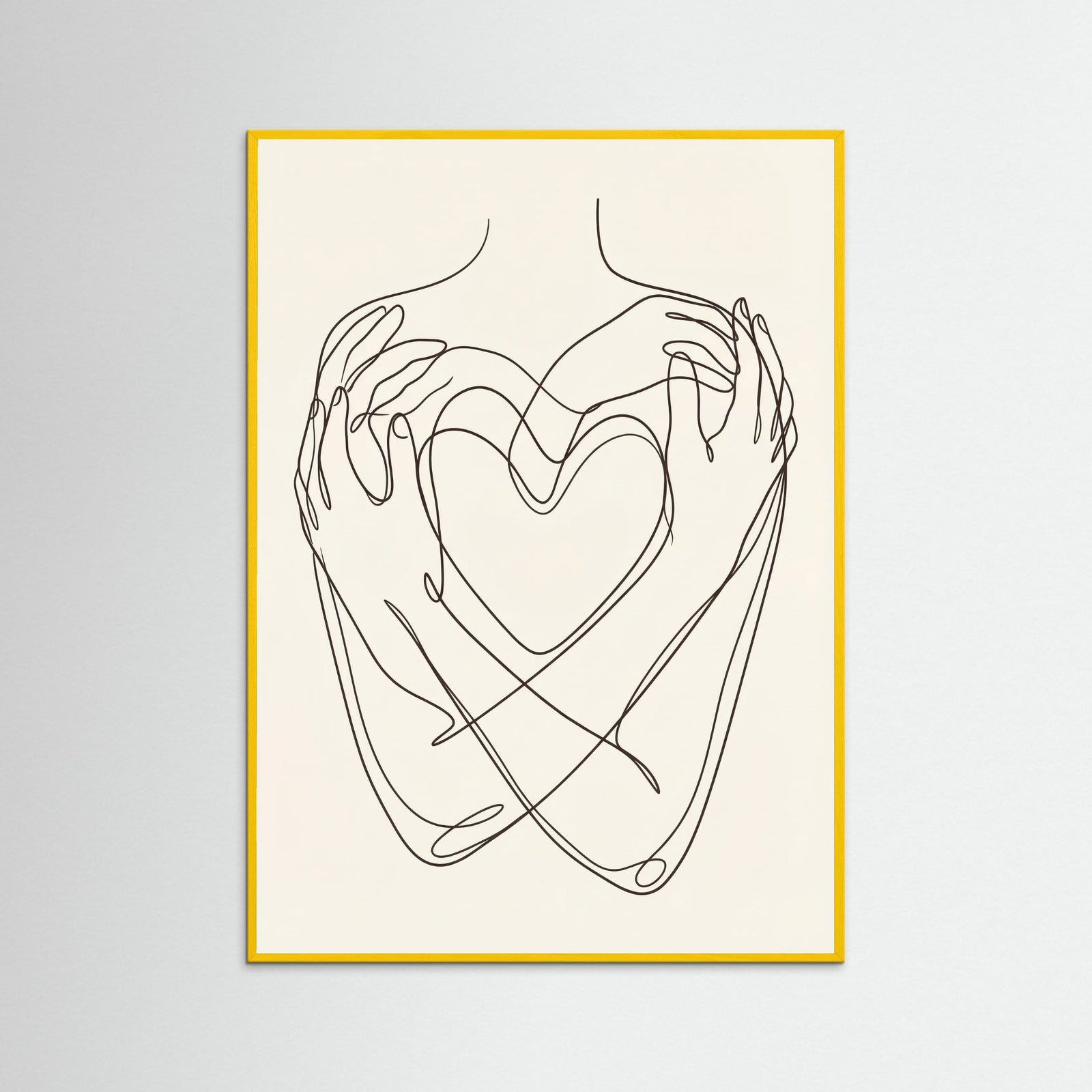 Yellow Wood Abstract Faces