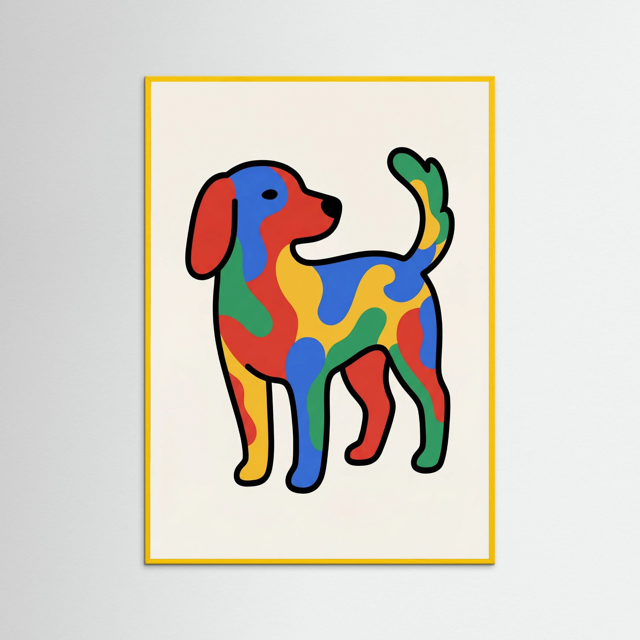 Yellow Wood Abstract Feline Form