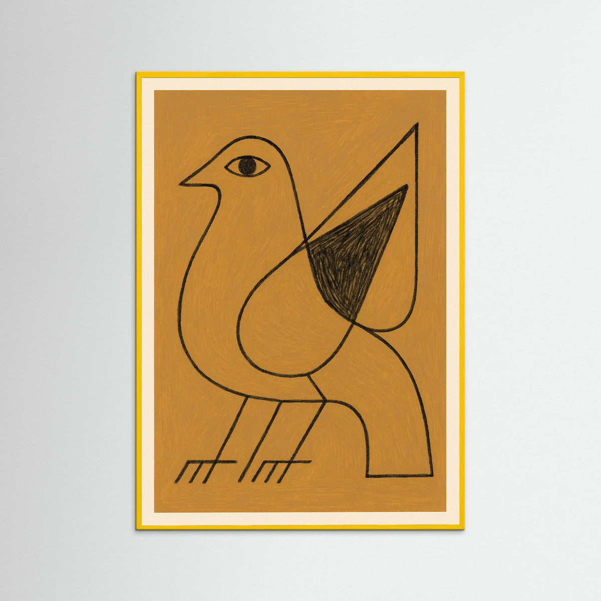 Yellow Wood Abstract Figure