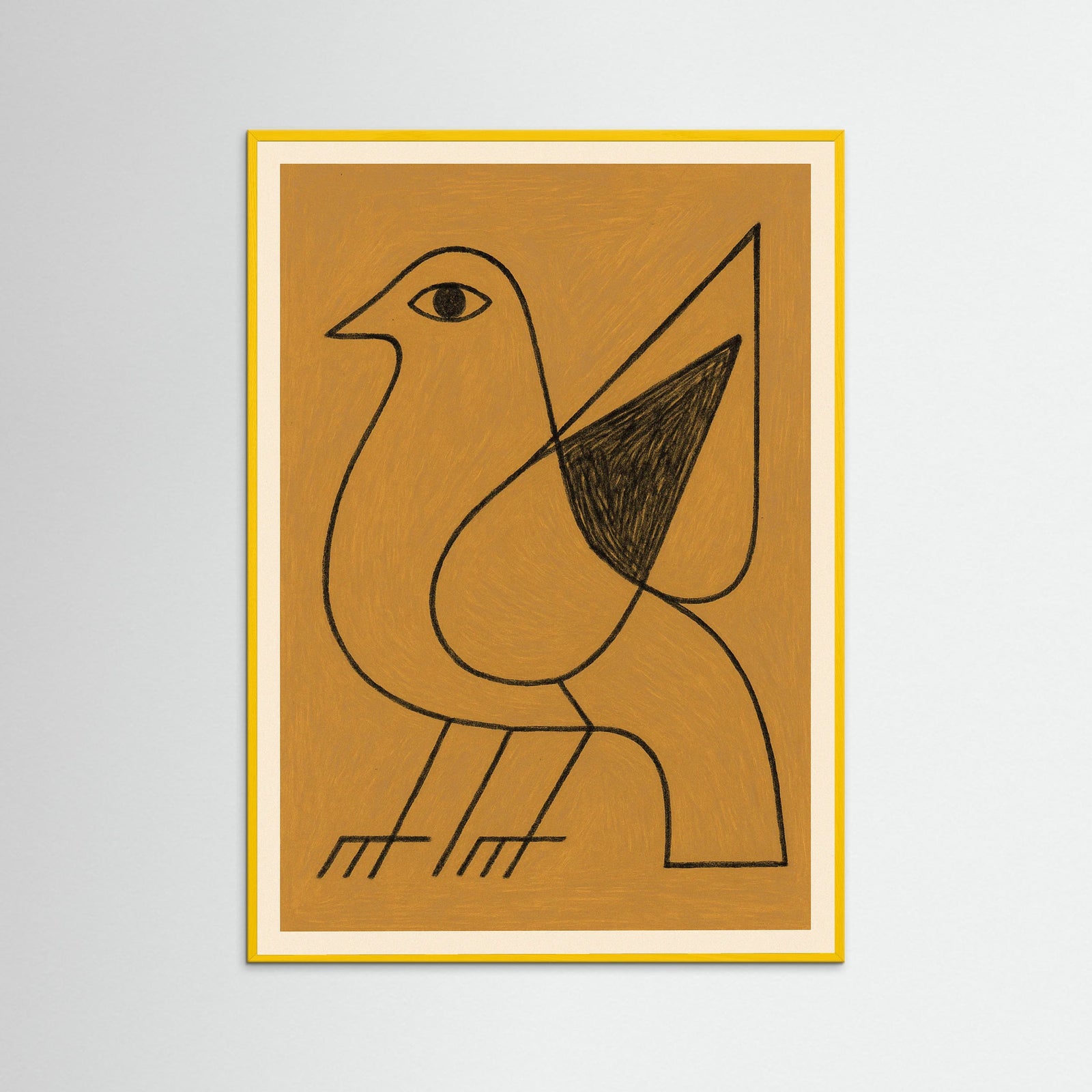 Yellow Wood Abstract Figure