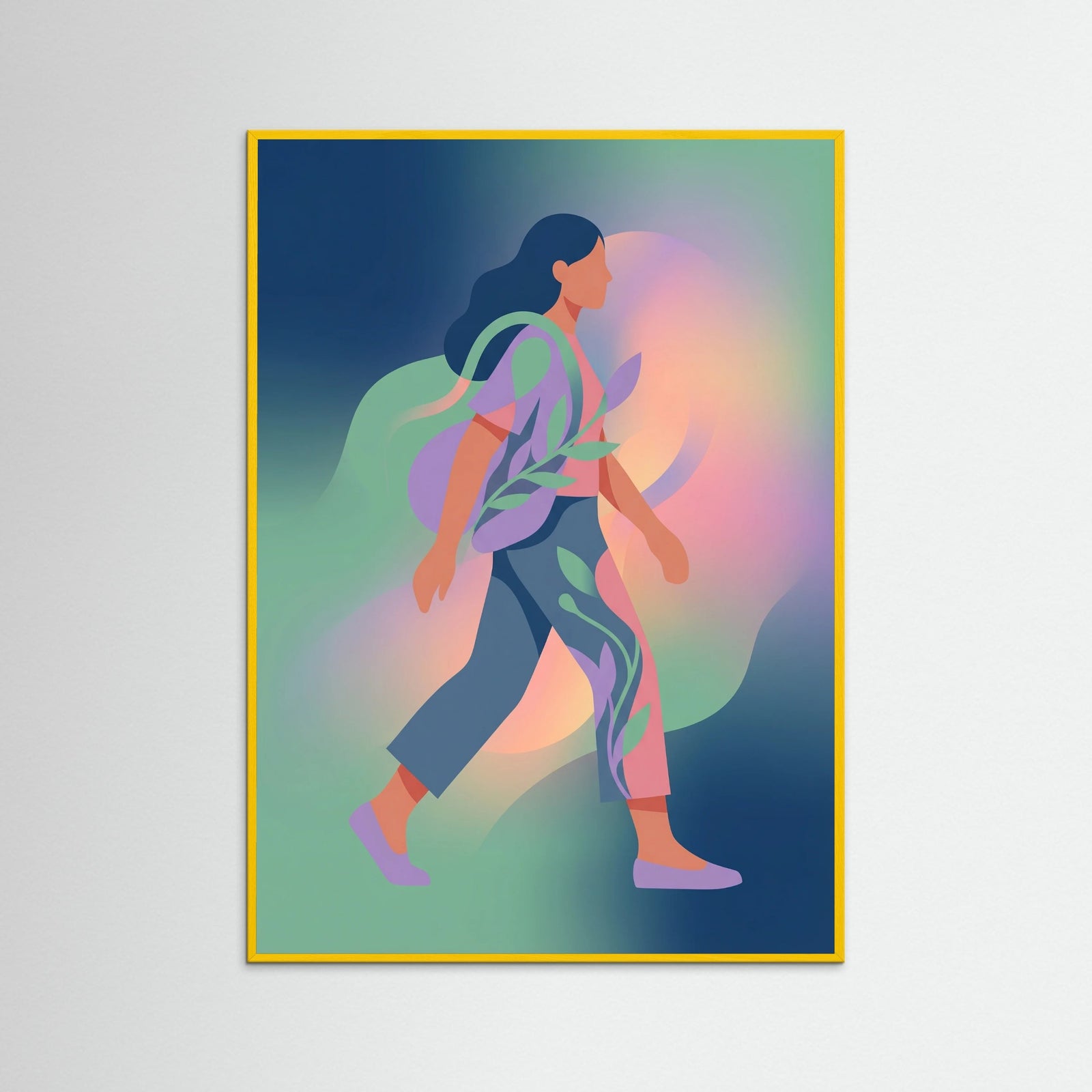 Yellow Wood Abstract Figures