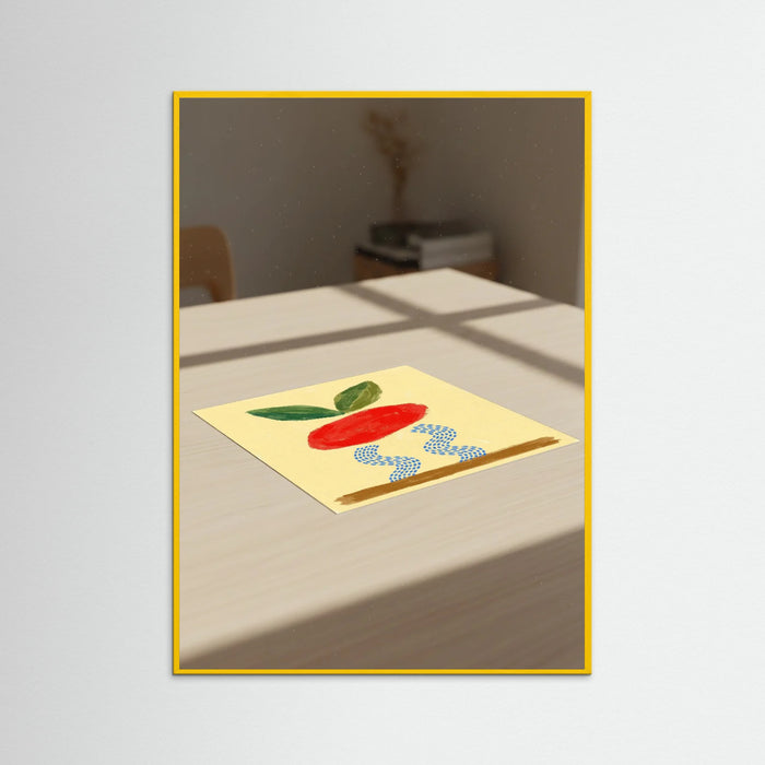 Yellow Wood Abstract Fruity Swirl
