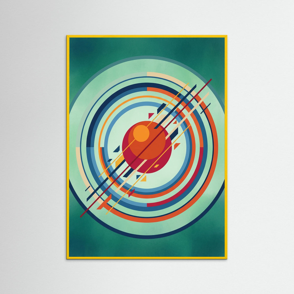 Yellow Wood Abstract Geometry Dance