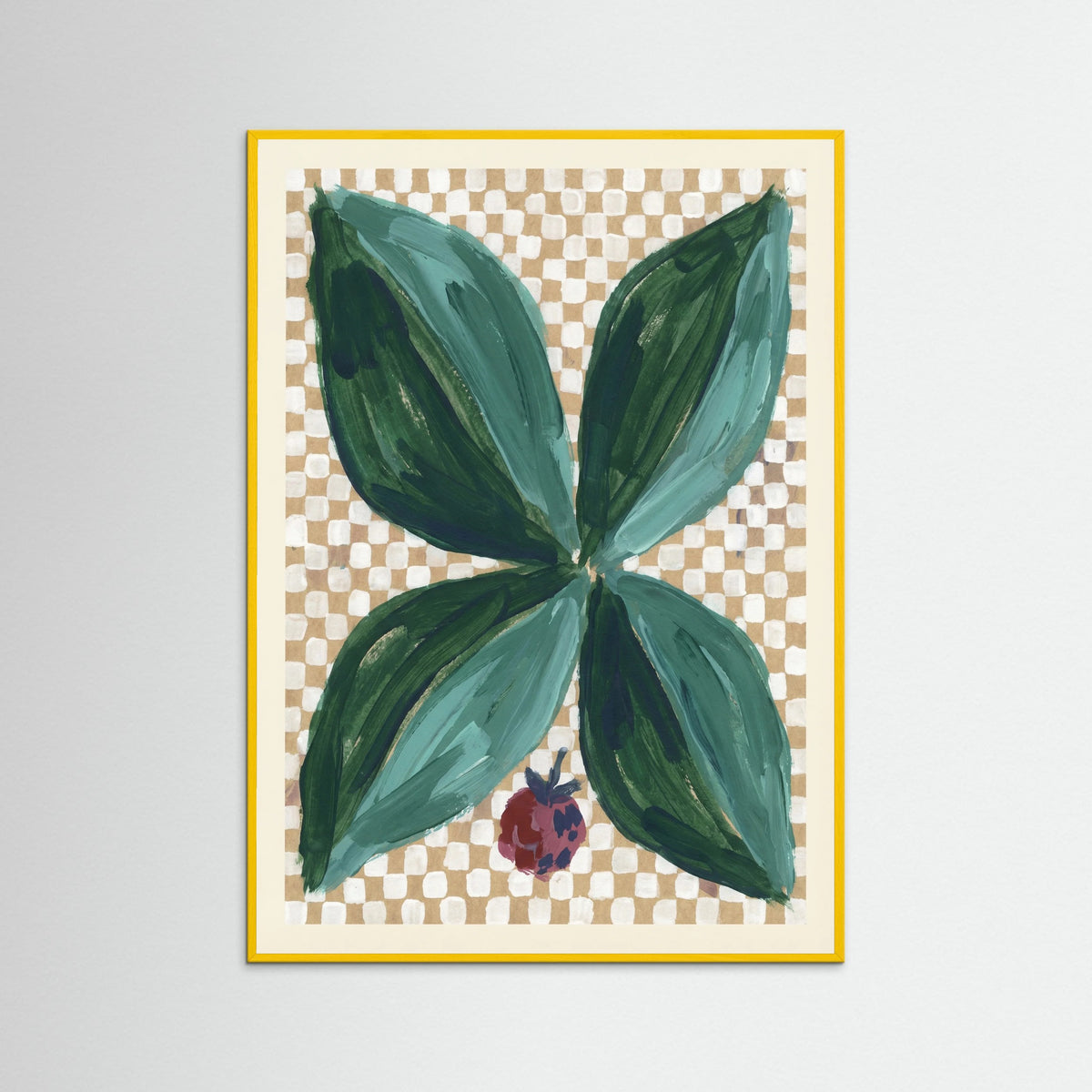 Yellow Wood Abstract Indigo Bloom