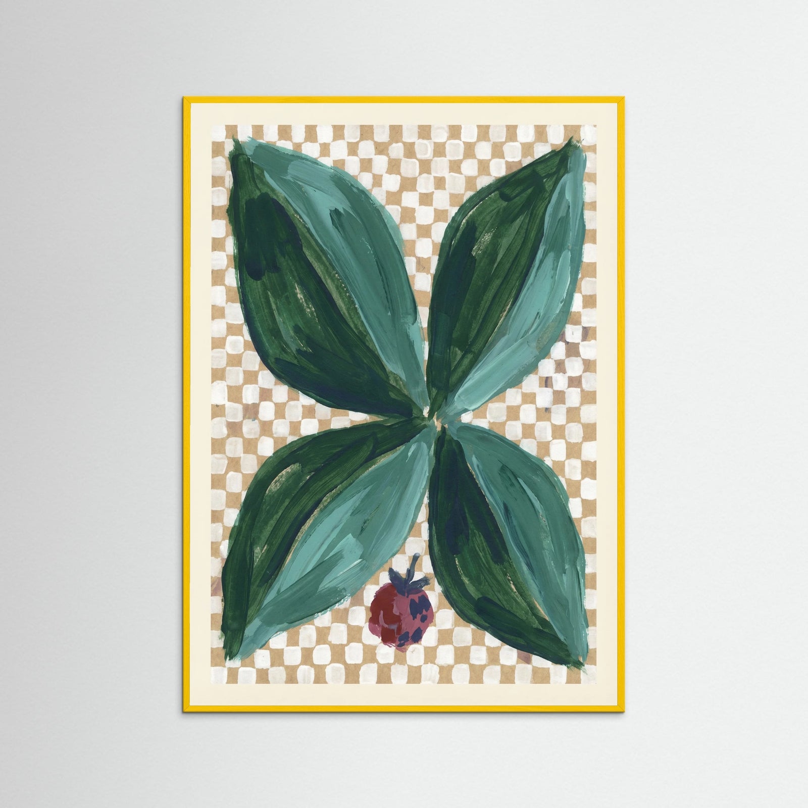 Yellow Wood Abstract Indigo Bloom