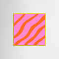 Yellow Wood Abstract Lines Orange and Pink Poster